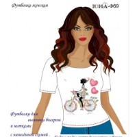 Жіноча футболка для вишивки бісером або нитками "Велосипед кохання"